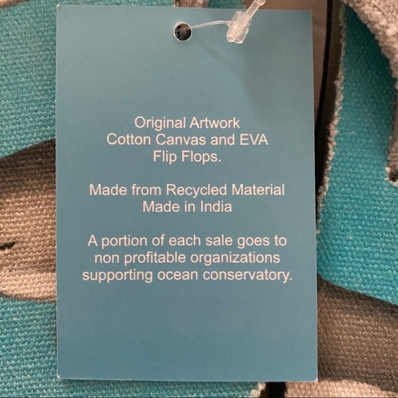 SOLD! 💚Beachcomber Blue Water Sharks Flip Flops - Picture 9 of 12